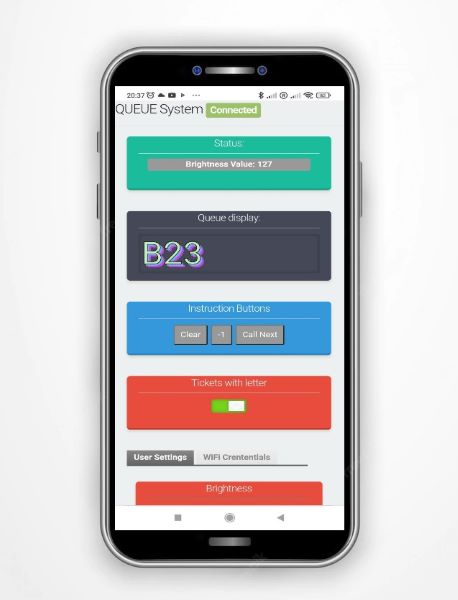 Mobile web interface for priority queue system display